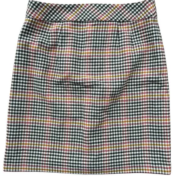 Talbots Button Front Wool Blend Houndstooth Plaid Above the Knee Size 10 - Picture 4 of 11